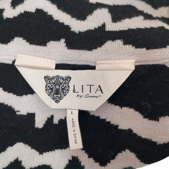 Lita by Ciara Merino Wool Sweater Pullover Mock Neck Long Women's Large - Picture 4 of 5